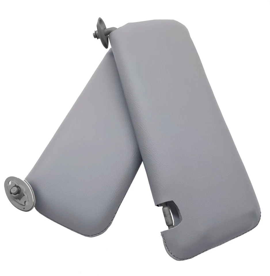 Fits 2005-2010 Scion TC PVC Synthetic Leather Sunvisors Cover Skin Gray - Image 4 of 4