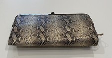 NWT Women's Hobo Vintage Leather Double Frame Clutch Wallet Glam Snake - NEW