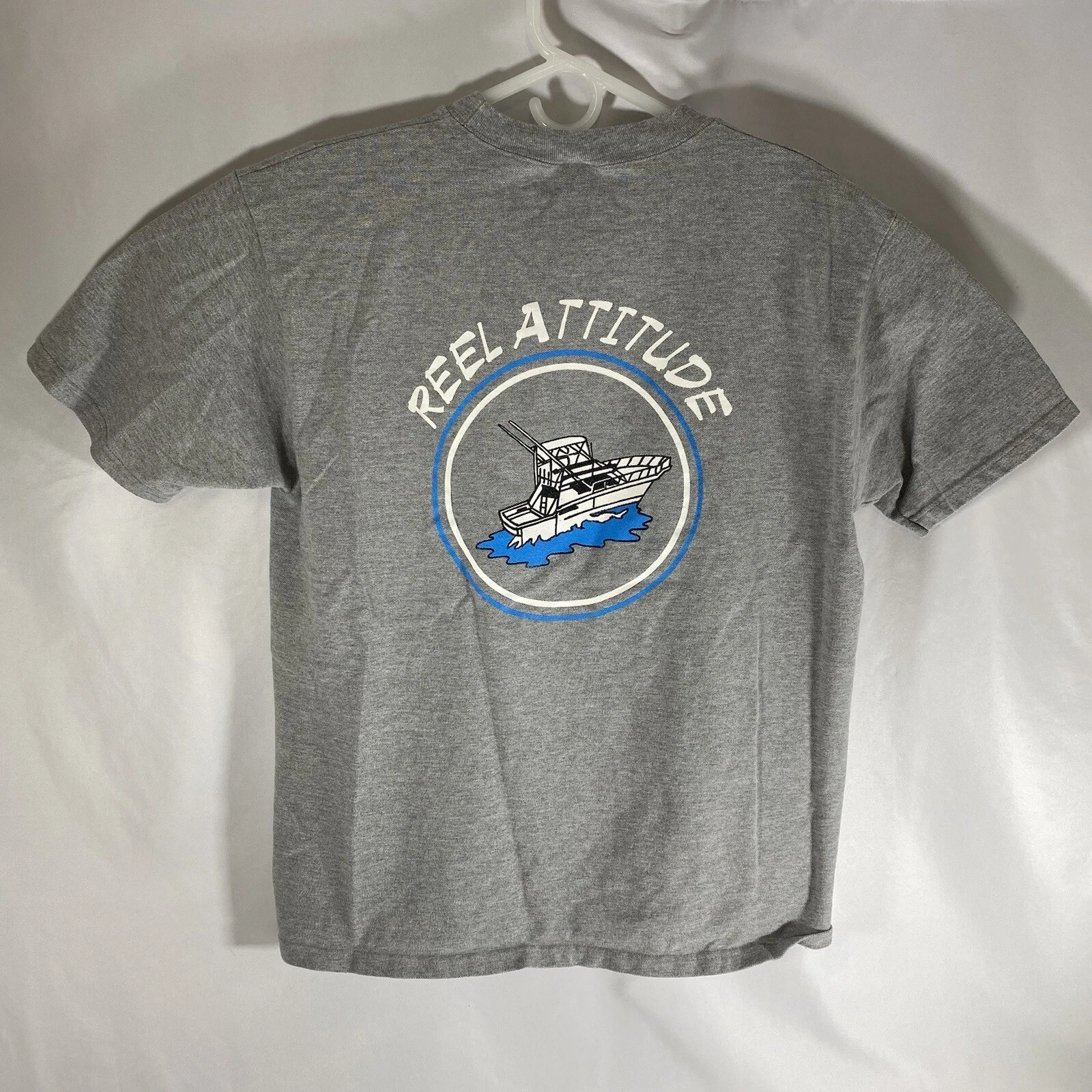 Vintage Reel Attitude Fishing Shirt Gray Men's Large