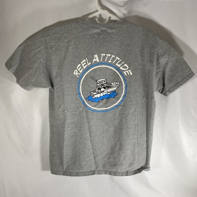 Vintage Reel Attitude Fishing Shirt Gray Men's Large