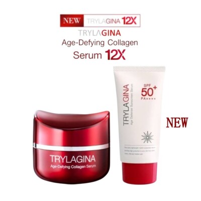 TRYLAGINA Age-Defying Collagen Serum 12X + Age Defense Sunscreen SPF50+ PA+++...