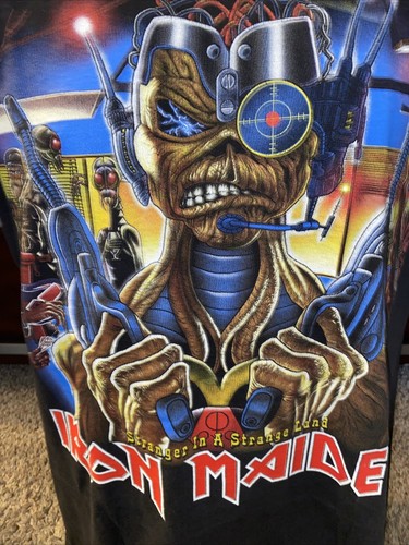 IRON MAIDEN STRANGER IN A STRANGE LAND SHIRT 90s ROCK SHIRT JERSEY HEAVY METAL L - Picture 3 of 8