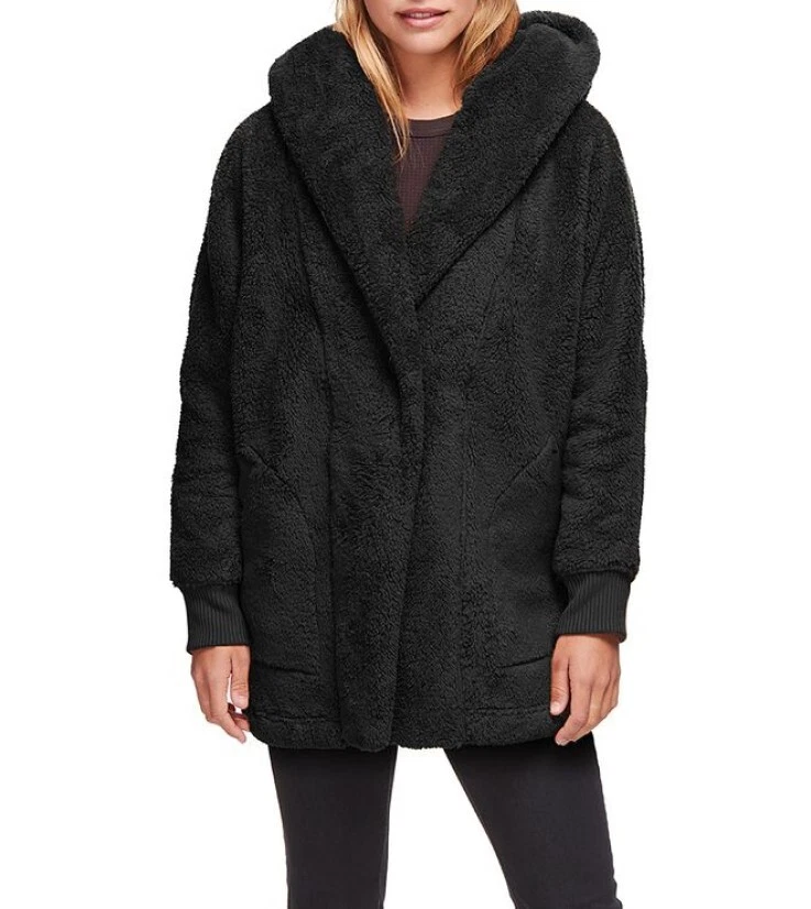The North Face Campshire Sherpa Fleece Wrap Womenu0026#039;s Hooded Jacket  Black - S / M | eBay