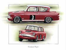 BROADSPEED RACING FORD ANGLIA 105E SALOON CAR NEW PAINTING PRINT ART WORK DUGAN