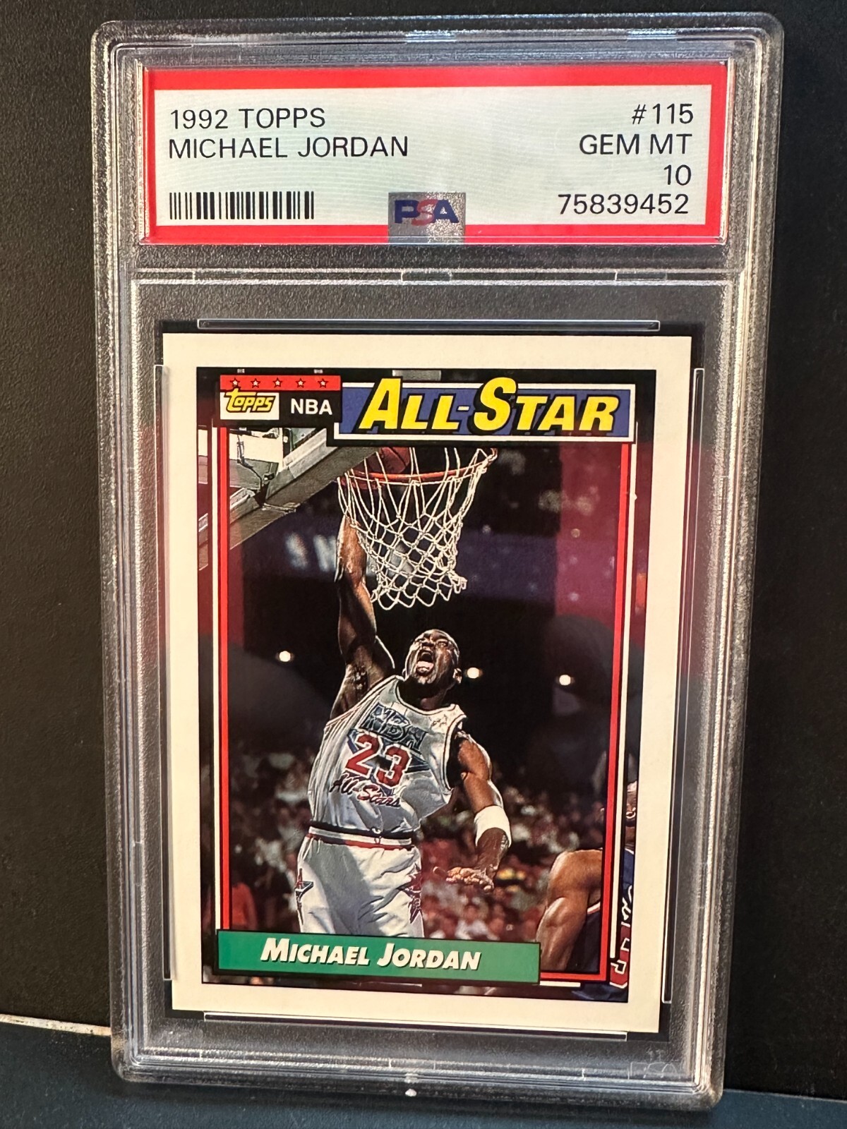 Michael Jordan 1992-93 Topps All-Star Card #115 PSA 10 GEM MINT Bulls Goat HOF