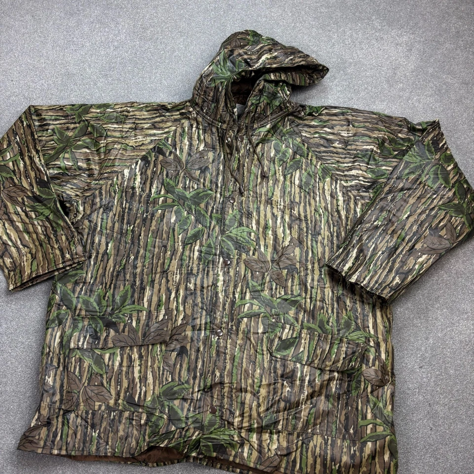 Chaqueta RealTree Adulto X Grande Marrón Ropa de Trabajo Camuflaje Lluvia Caza Capucha Forrada Hombres Foto 2 de 4