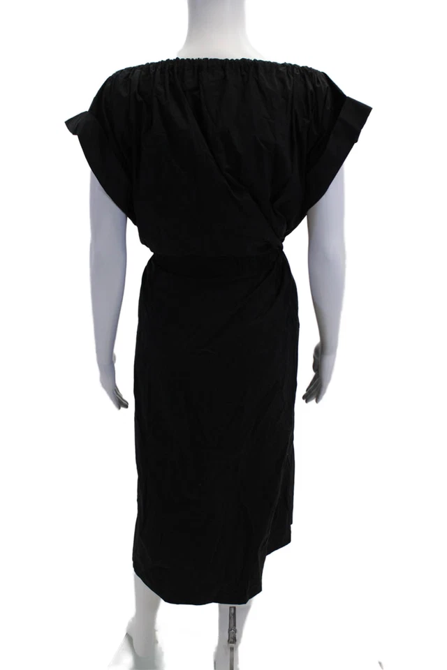 Rachel Comey Womens Black Kaftan Dress Square Neck Knee Length Size XS - Image 3 of 4