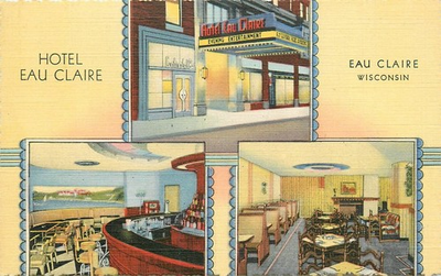 #ad #ad 1940s Eau Claire Wisconsin Hotel Multi View linen Teich Postcard 25 8818 $19.99