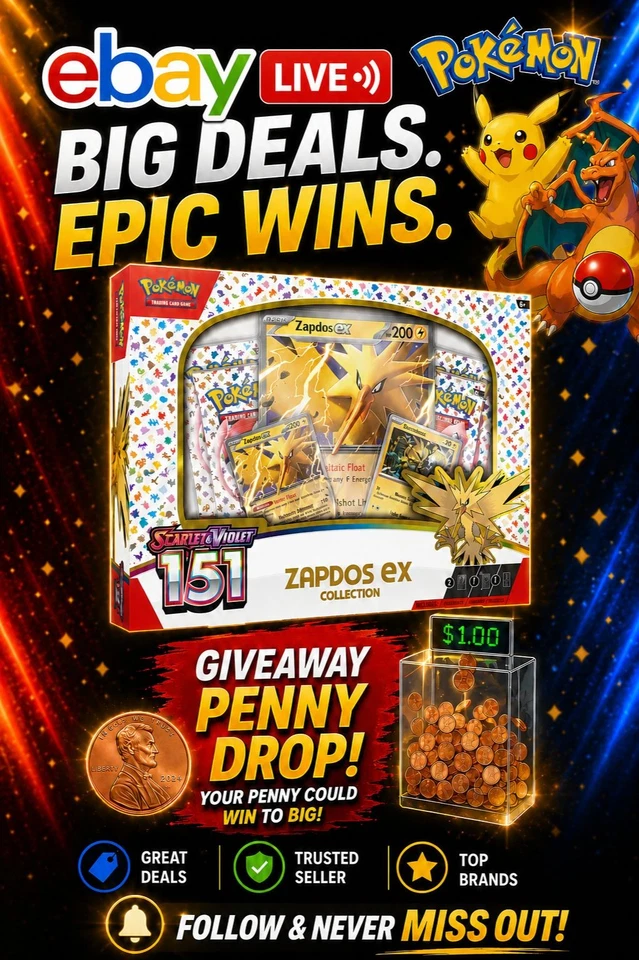 🔥 151 GIVEAWAY🔥 $1 STARTS🔥 PENNY DROPS 🔥 POKEMON RIP & SHIP 🇨🇦