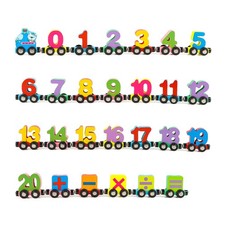 Wondertoys 27 PCS Wooden Magnetic Number Train Set Toy Compatible with Major ...
