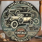 Vintage Car Motorcycle Tin Metal Sign Classic Design with Old 8x8