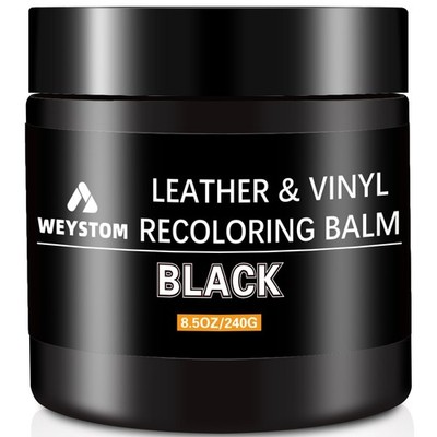 WEYSTOM Leather Recoloring Balm - Black 8.5oz Without Oil,