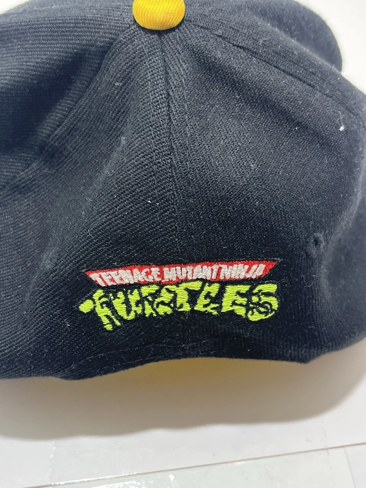 Teenage Mutant Ninja Turtles Pizza Snapback Sombrero TMNT Negro Recortado Bill Cap NUEVO Foto 4 de 4