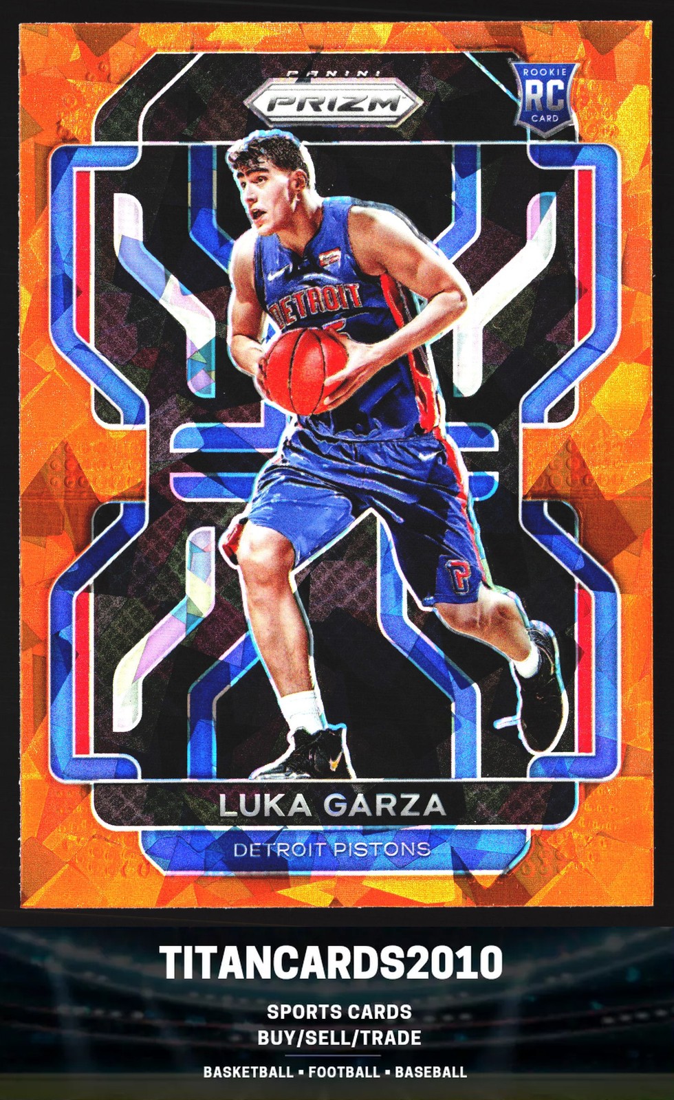 Luka Garza 2021-22 Panini Prizm Orange Ice Rookie RC Detroit Pistons #303
