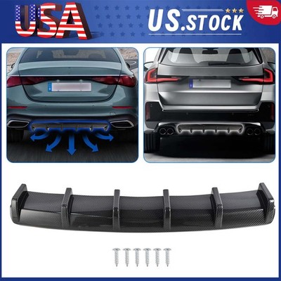 Carbon Fiber 6 Shark Fin Rear Diffuser Bumper Spoiler Lip For Mazda CX-30 CX-5