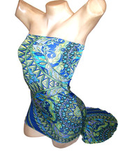 New Stripper Exotic Dancer Bodice Print Long Tube Dress S/M Stripperwear