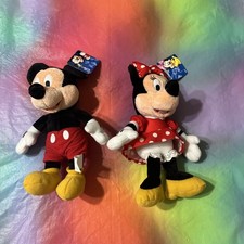 Disney Plush Mickey And Minnie Mouse 10 Inches Tall
