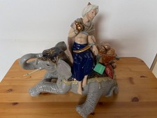 Hervit Royal Class Statuina Re Magio su Elefante Porcellana 36x32cmNUOVO+SCATOLA