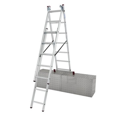 KRAUSE Corda VielzweckLeiter Treppenfunktion Mehrzweckleiter 3x7 Sprossen