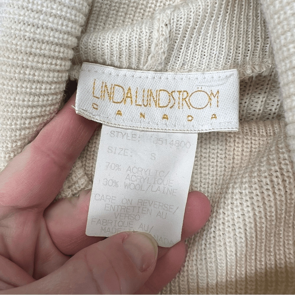 Vintage 1990s Linda Lundstrom Women’s Sz small turtleneck dress wool blend Princ