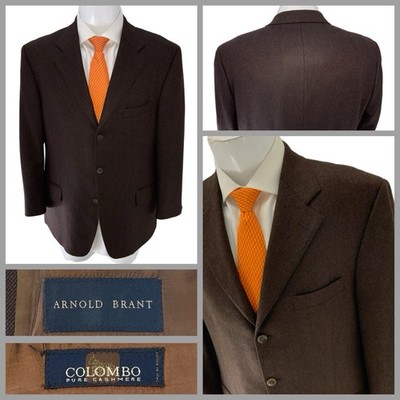 Arnold Brant Blazer 42R Brown Colombo 100% Pure Cashmere 3B 2V Canada YGI W5-15