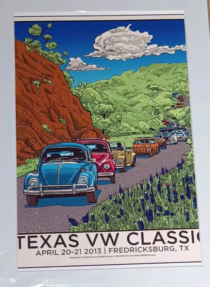 Texas VW Classic Cardboard Poster Print by Tim Doyle April 20-21 2013 - Image 2 of 4
