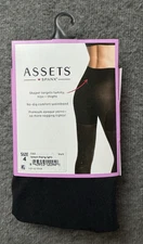 Spanx Assets Black Opaque Shaping Tights Bulit In Shaper Short NIP - Size 4