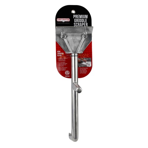 Chef Master Premium Griddle Scraper Stainless Steel W/ Top Handle & Splash Guard - Picture 2 of 5