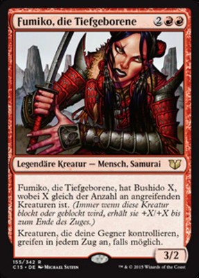 Magic/MTG Fumiko, die Tiefgeborene C15-155 Rare Deutsch Good