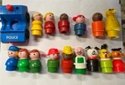 RARE 16 Piece Vintage Little People Dog, Policeman, Sesame Street Wood & Plastic
