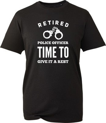 Unisex-T-Shirt Polizist im Ruhestand lustig Neuheit Polizist Geschenk schwarz Baumwolle Shirt