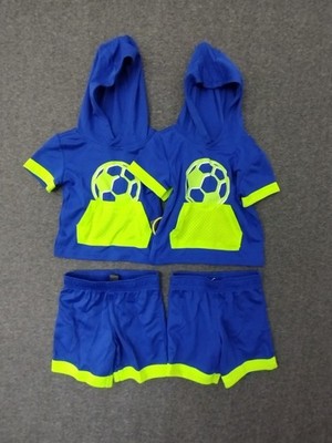 Athletic Works Toddler Boys 4 Piece Blue & Green Soccer Shirt & Shorts 18M