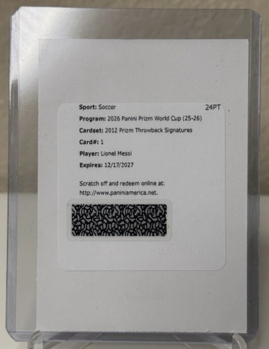2026 Panini Prizm FIFA World Cup Lionel Messi 2012 Prizm Throwback Auto #B2