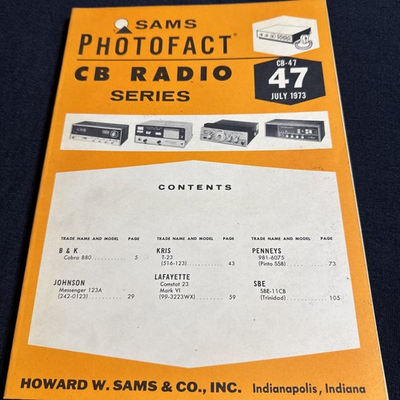 #ad SAMS Photofact CB Radio Series Manual CB 47 July 1973 $7.99