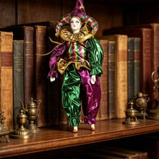 Piero-Puppe kunsthandwerklich Clownpuppe aus Porzellan antik gestaltet