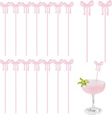 30 Pack Coquette Bow Acrylic Drink Stirrers Cocktail Stick Swizzle Sticks for Ba