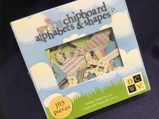 DCWV SPRING CHIPBOARD ALPHABET LETTERS  SHAPES new 103 pcs CRAFTS SCRAPBOOKING
