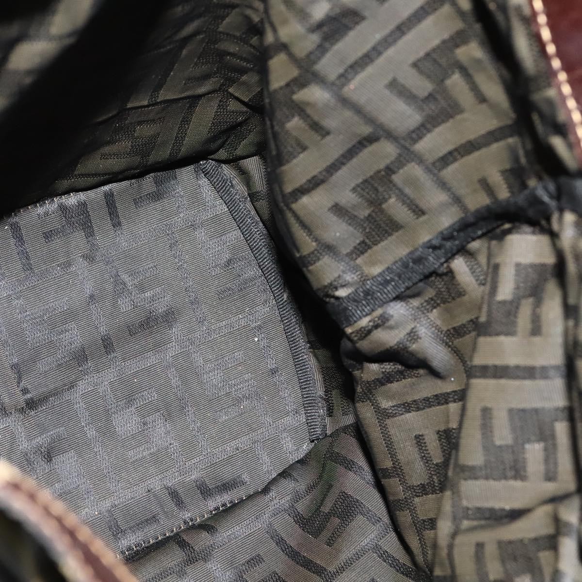 FENDI Zucca Canvas Tote Bag Black Brown Auth yk18964