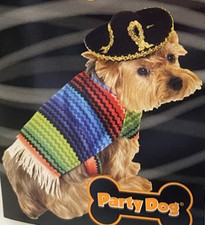 Party Dog Costume Mexican Cinco de Mayo Sombrero  Poncho Halloween Size - XS/S