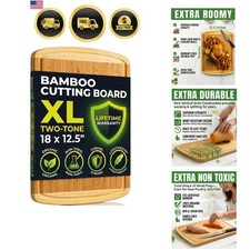 Luxury Bamboo Cutting Board Extra Large with Vertical Grain Strength Technolo...