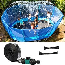 Blue Trampoline Sprinkler Waterpark Tropical Party Summer Outdoor Toy