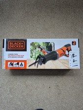 Black + Decker Reciprocating Saw Corded 750w (+4 new metal blades) 