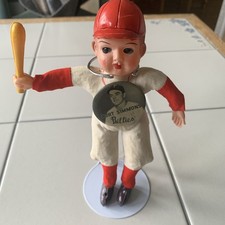 Vintage 1952 Curt Simmons Philadelphia Phillies 1.75” PM10 Pin w/ 8” BB Player