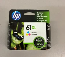 New Genuine HP 61 Tri-Color High Yield Ink Cartridge,  (CH564WN#140) 4/2024