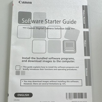 Canon Digital Camera Solution Disk CDI-M427 Software Starter Guide 2008
