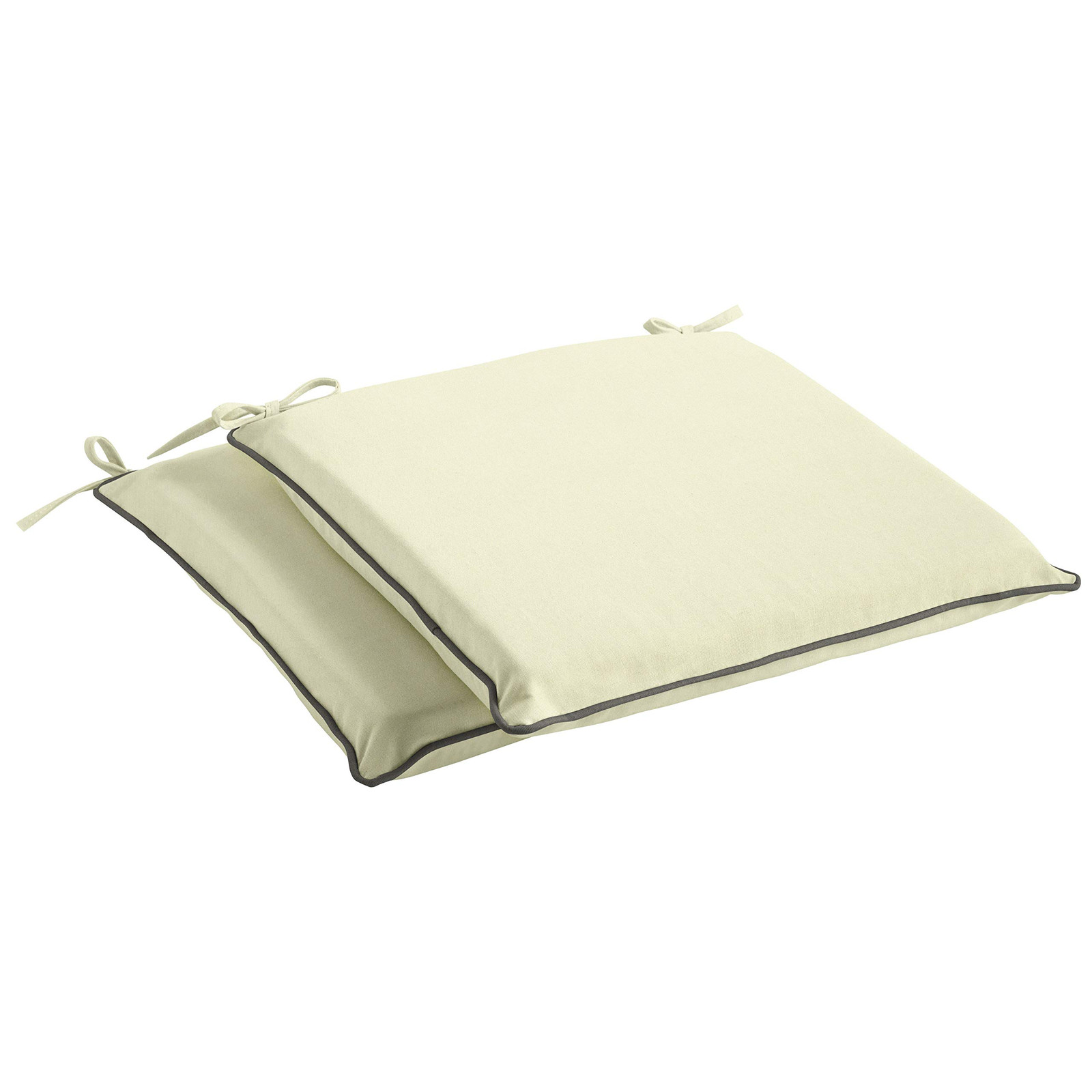 Sunbrella Indoor Outdoor Corded Chair Pad Set 21x19x2 Water-Resistant Durable Cushions