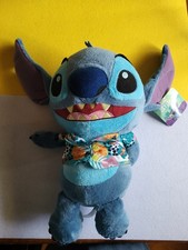 Disney Stitch Plush 13" Large Hawaiian Shirt Teal Tropical Just Play NWT