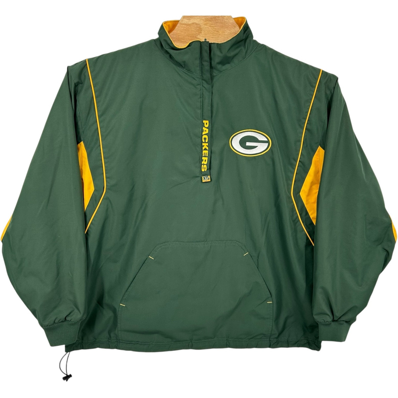Vintage y2k Men's NFL Green Bay Packers Pullover Quarterzip Windbreaker Jacket