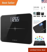 Extra-Wide 6mm Tempered Glass Bathroom Scale with Backlit LCD - Safe  Accurate