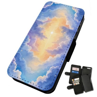 Bedruckte Gummi Flip Handy Hülle Cover für Samsung Wolke Sonne Anime Effekt Stern